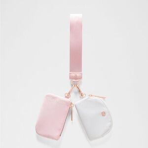 lululemon athletica Pink and White Key & Card Holder Wristlet